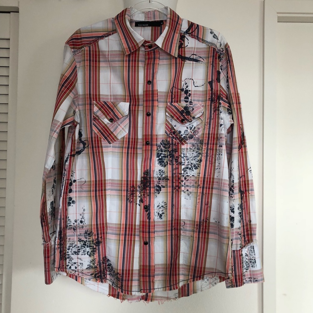 Salvage Long sleeved western, M